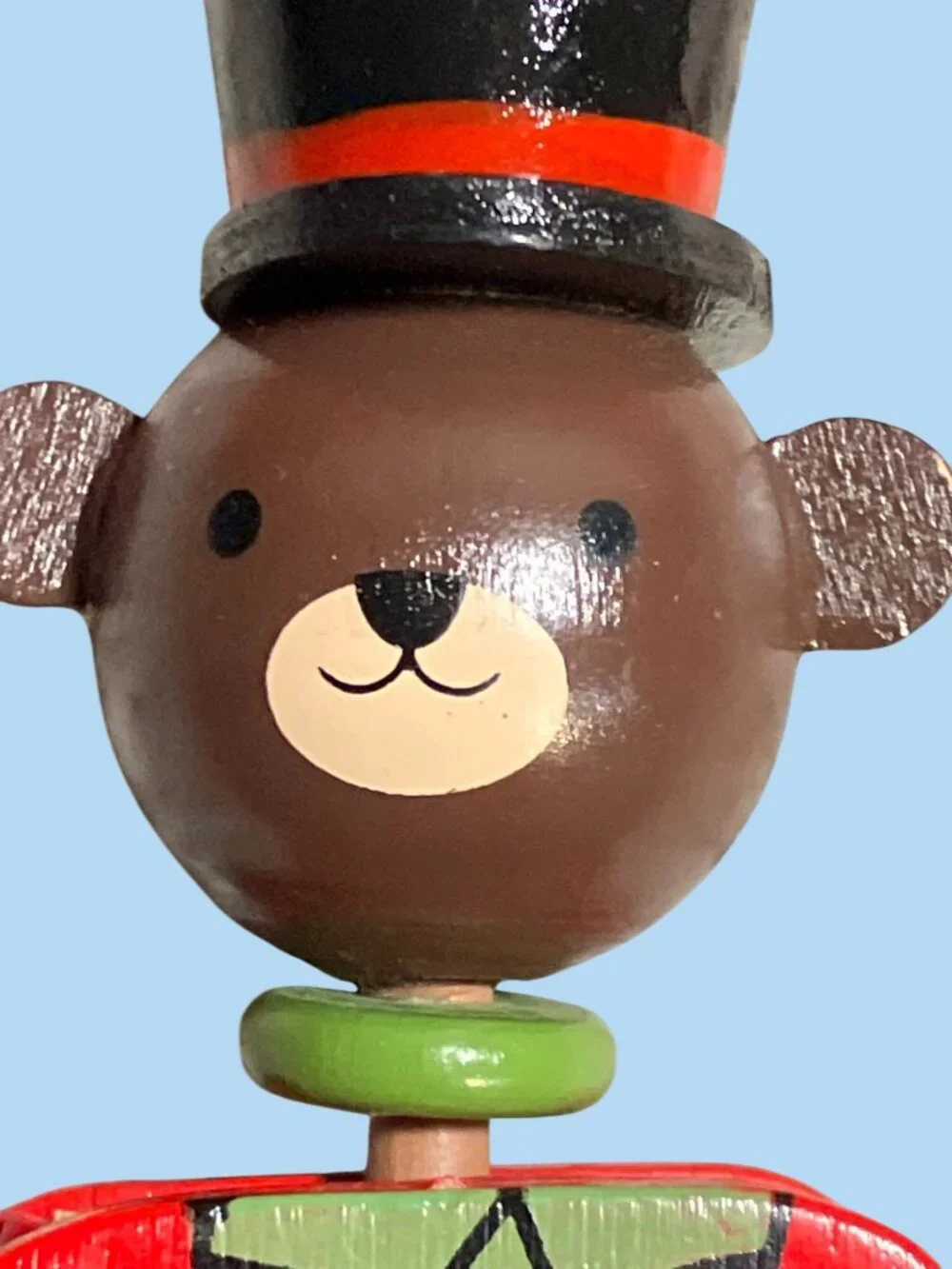 Wooden Bear Nutcracker Ornament With Pull String Mechanism